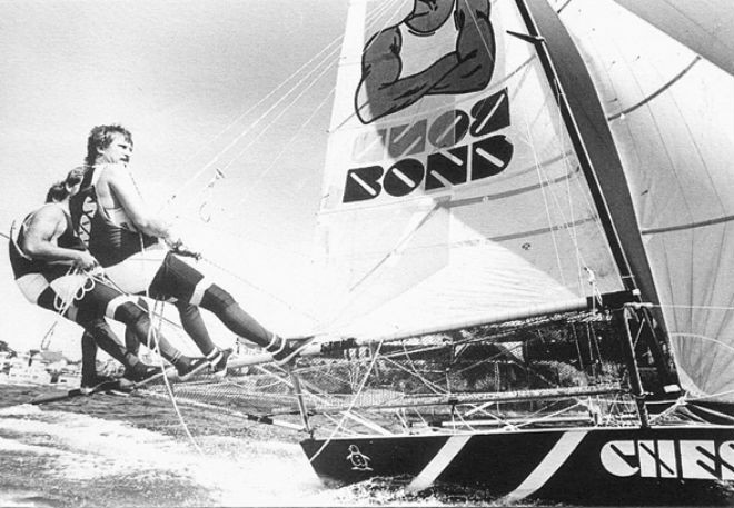 Chesty Bond in the 1980s - Queen of the Harbour 2013 © Frank Quealey /Australian 18 Footers League http://www.18footers.com.au